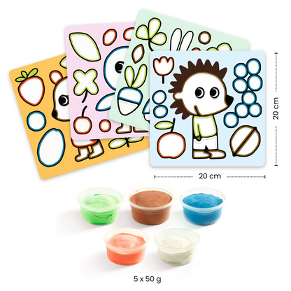 Coloriage à la pâte à modeler séchante - Coquins du jardin
