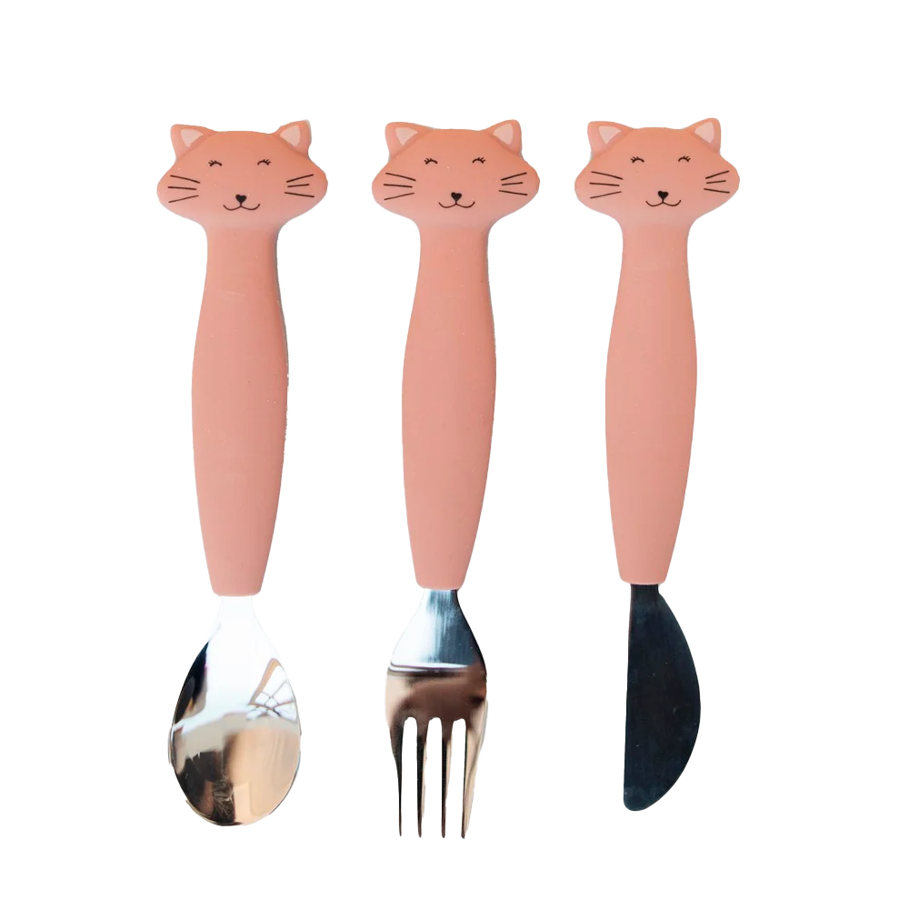 Couverts 3 pièces en silicone - Mrs. Cat