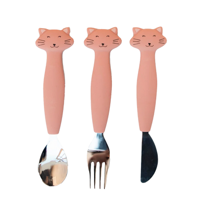 Couverts 3 pièces en silicone - Mrs. Cat