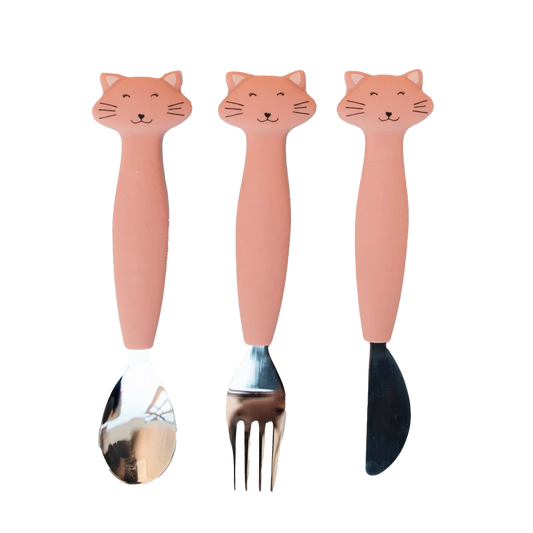 Couverts 3 pièces en silicone - Mrs. Cat