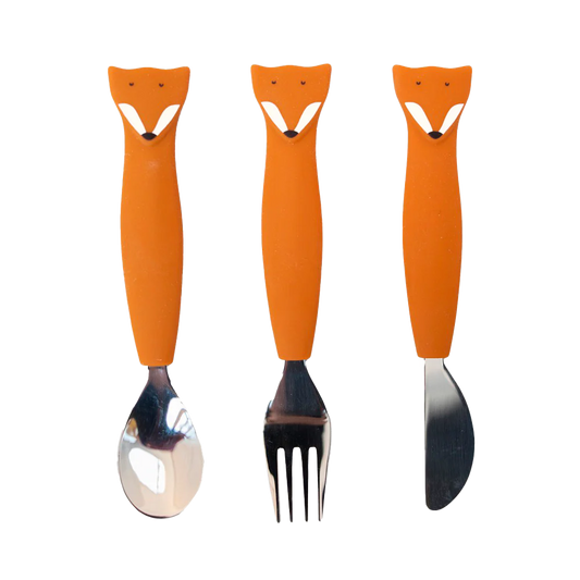 Couverts 3 pièces en silicone - Mr. Fox
