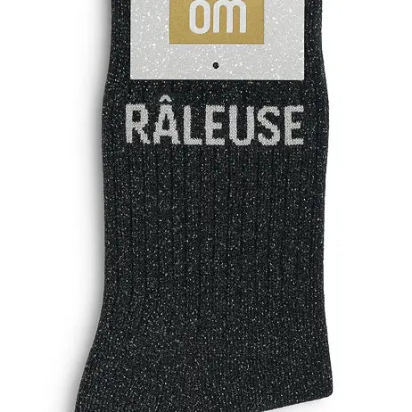 Chaussettes à paillettes - Râleuse noir