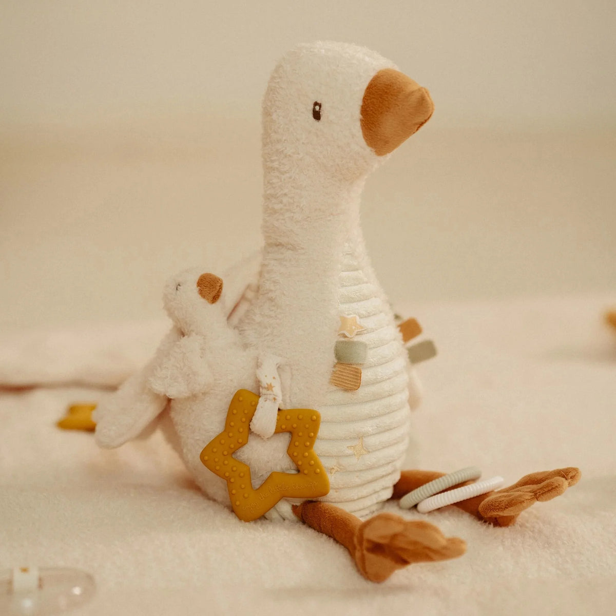 Peluche d'activité Oie - Blanc - Petite Oie