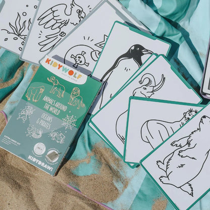 Cartes supplémentaires Kidydraw Mini - Animaux du monde et Océans et pirates