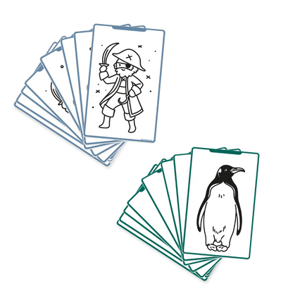 Cartes supplémentaires Kidydraw Mini - Animaux du monde et Océans et pirates