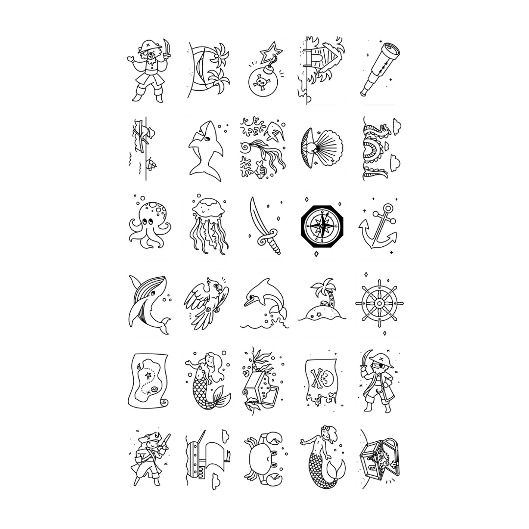 Cartes supplémentaires Kidydraw Mini - Animaux du monde et Océans et pirates