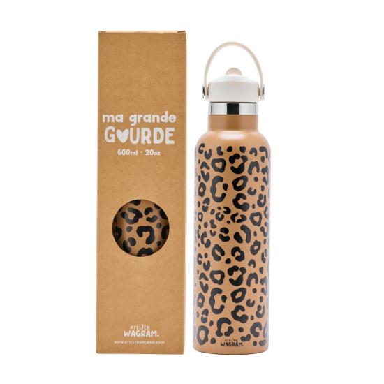 Gourde 600 ml - Léopard Marron