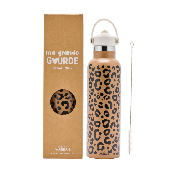 Gourde 600 ml - Léopard Marron