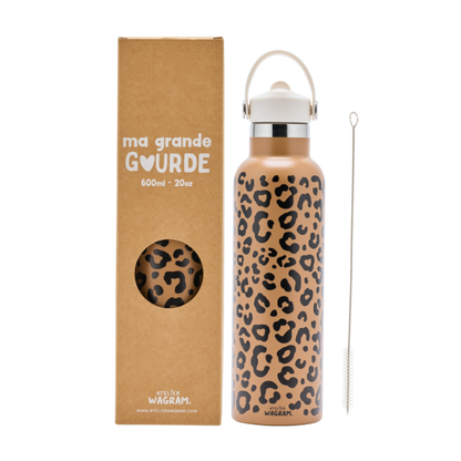 Gourde 600 ml - Léopard Marron