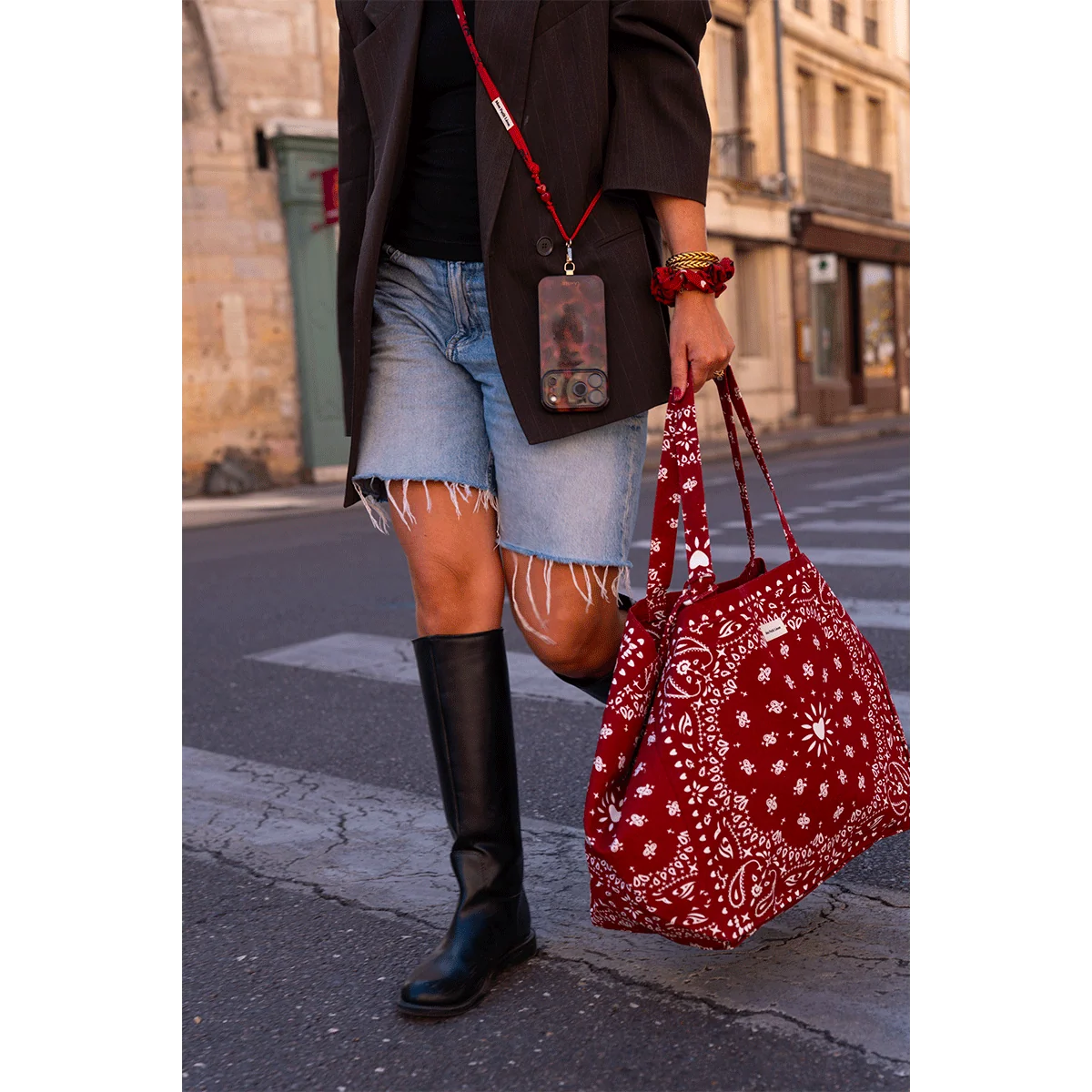 Sangle de téléphone Billie - Bandana cherry