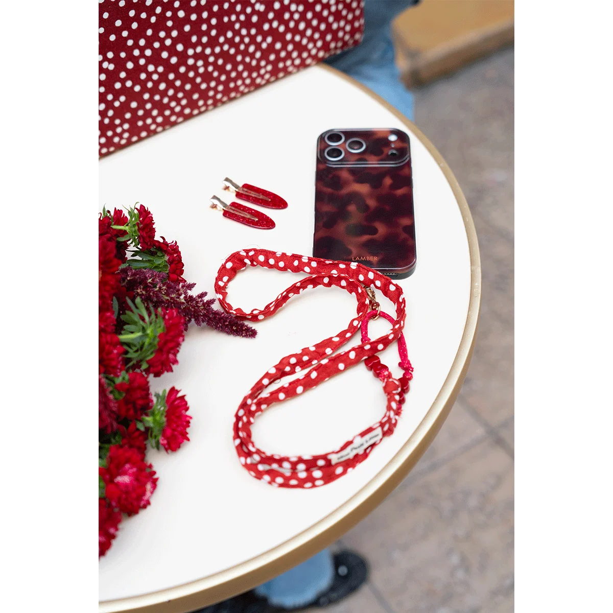 Sangle de téléphone Billie - Faon cherry