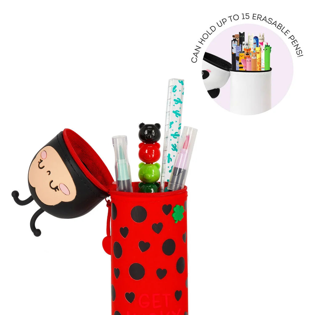 Trousse 2 en 1 en Silicone LadyBug  « Hug Me » - Kawaii