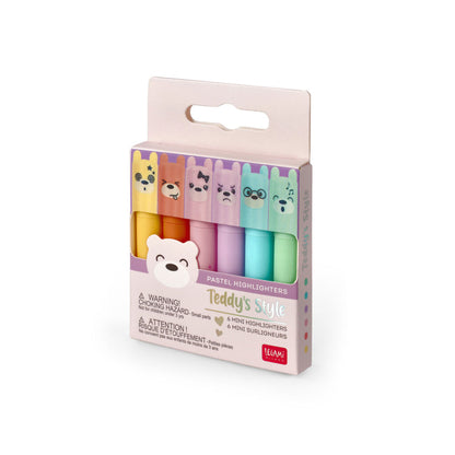 Set de 6 Mini Surligneurs Teddy Bear - Teddy’s Style