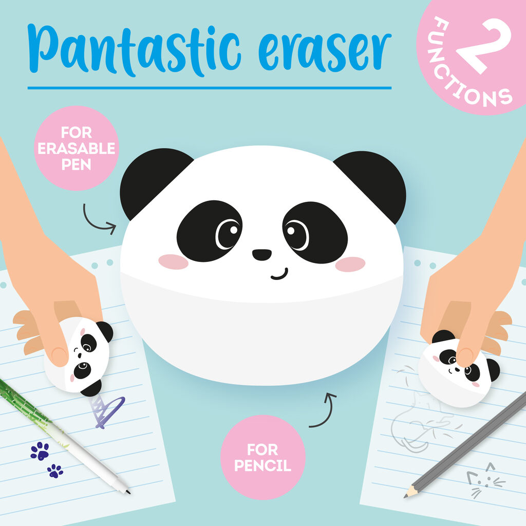 Gomme 2-en-1 pour Stylos et Crayons Panda - Pantastic Eraser