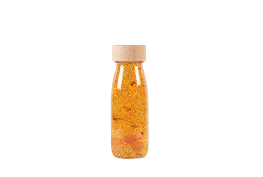 Bouteille sensorielle à paillettes - curcuma