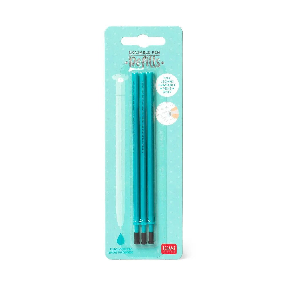 Set de 3 Recharges pour Stylo Effaçable - Encre Turquoise