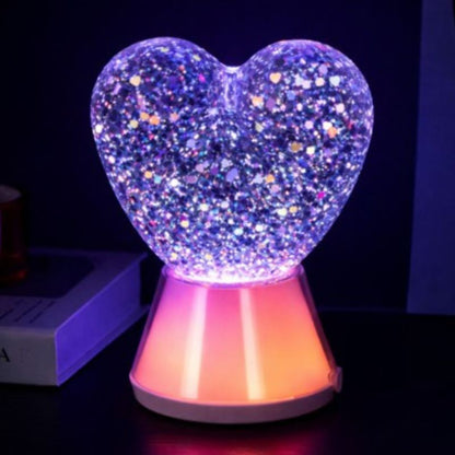 Lampe à paillettes Magic Glow Cœur