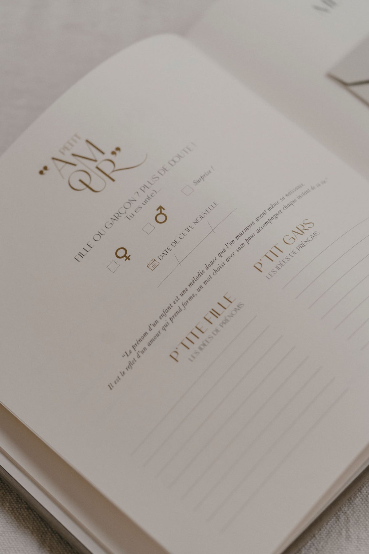 Livre de naissance Pur lin