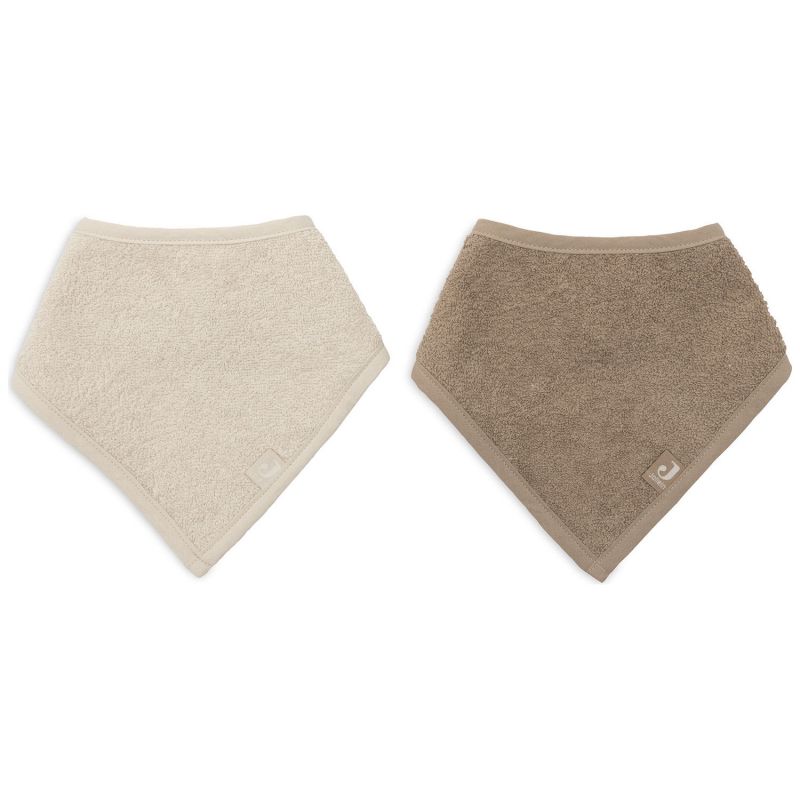 Lot de 2 bavoirs bandana Sand-Milky Coffee