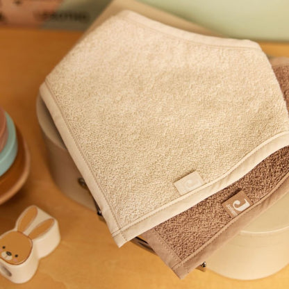 Lot de 2 bavoirs bandana Sand-Milky Coffee