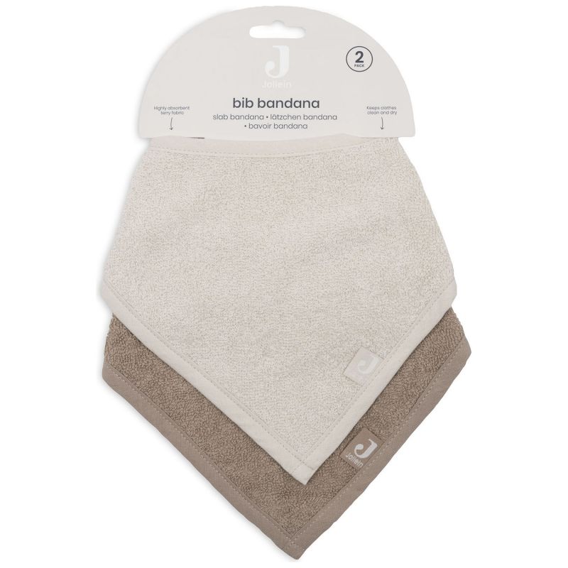 Lot de 2 bavoirs bandana Sand-Milky Coffee