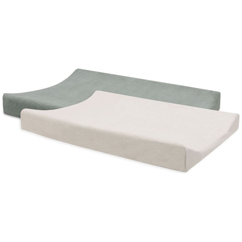 Housse de matelas à langer en éponge  Sea Green-Ivory